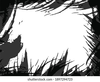 Grunge frame floral texture - abstract  stock vector template - easy to use