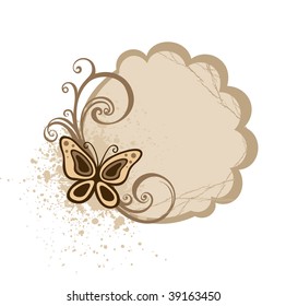 Grunge frame with flowers