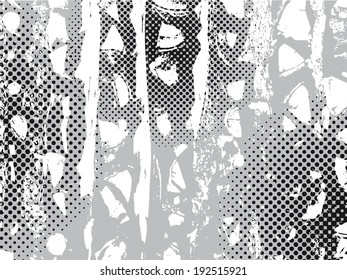 Grunge frame of halftones background.
