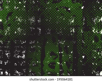 Grunge frame of halftones background.