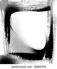 grunge frame, hand drawn paintbrush, vector  without gradient