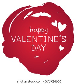 Grunge frame with hearts isolated on white background. Valentine's Day vector illustration. Design element for greeting cards and etc.