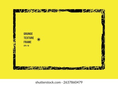 Grunge Frame Illustration with Abstract Distressed Glitch Texture Elements