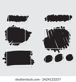 Grunge frame,  ink brush strokes. Design elements for banner, phone template wallpaper, social media. Vector illustration. 