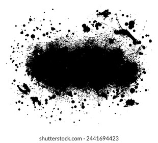 Grunge frame with ink splash paint with copy space. Vector illustration