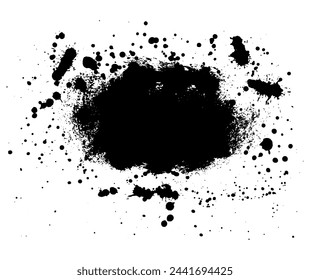 Grunge frame with ink splash paint with copy space. Vector illustration