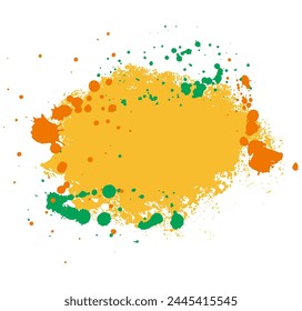 Grunge frame with ink splash paint with copy space. Vector illustration