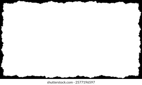 Grunge frame jagged edge border rectangle