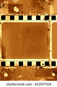 Grunge Frame Large Distressed Texture. Decorative Vector Vintage Weathered Border. Great Grunge Background Or Retro Design Decor Element For Your Projects.