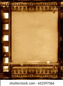 Grunge Frame Large Distressed Texture. Decorative Vector Vintage Weathered Border. Great Grunge Background Or Retro Design Decor Element For Your Projects.