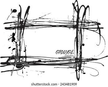 Grunge frame made of flowing paint