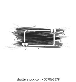 Grunge frame with a mockup for text quote, shape strokes of black paint