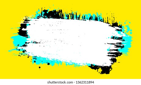 Grunge frame. Place for text. Abstract textures. Paint stains. Ink splash. Splatter. Poster. Banner. Pastel colors.