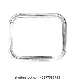 Grunar el marco en forma de rectángulo sobre fondo blanco Ilustración vectorial