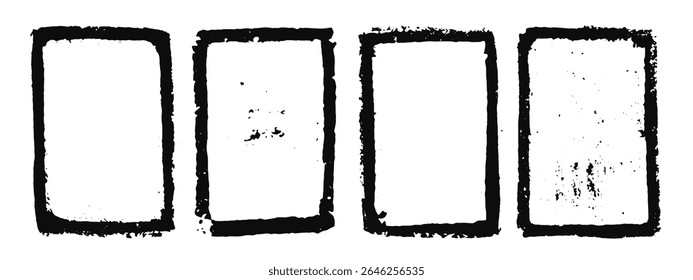 Grunge frame with rough texture. Overlay distressed backdrop. Dirty urban illustration. Messy damaged abstract vector design.Place for text, quote. Design for card, poster, logo.