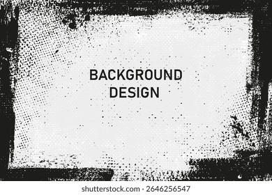 Grunge frame with rough texture. Overlay distressed backdrop. Dirty urban illustration. Messy damaged abstract vector design.Place for text, quote. Design for card, poster, logo.