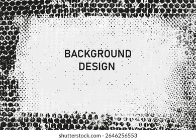 Grunge frame with rough texture. Overlay distressed backdrop. Dirty urban illustration. Messy damaged abstract vector design.Place for text, quote. Design for card, poster, logo.