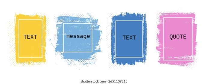 Grunge-Rahmen mit rauer Textur. Overlay Not Kulisse. Schmutzige städtische Illustration. Unordnung beschädigte abstrakte Vektordesign.Platz für Text, Zitat. Design für Karte, Poster, Logo, Zitat.
