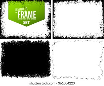 Grunge frame Set - abstract texture background. Isolated stock vector design template - easy to use