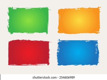 Grunge frame set - abstract texture.Color grunge frames.Vector design template,