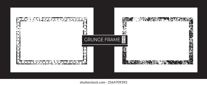 grunge frame set featuring overlay paint brush strokes and halftone effects