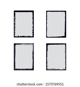 Grunge frame set isolated. Vector illustration