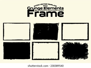 Grunge frame set texture - Abstract design template. Stock vector set - easy to use