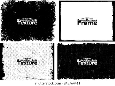 Grunge frame set texture - Abstract design template. Stock vector set - easy to use 