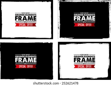 Grunge frame set texture - Abstract design template. Stock vector set - easy to use