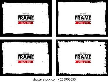Grunge frame set texture - Abstract design template. Stock vector set - easy to use