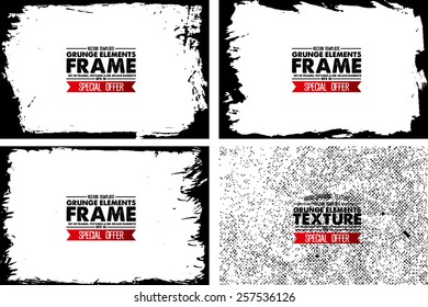 Grunge frame set texture - Abstract design template. Stock vector set - easy to use