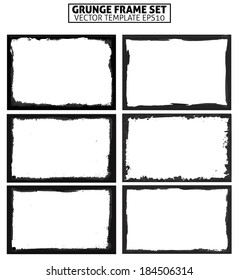 Grunge frame set texture. vector template