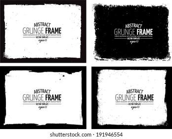 Grunge frame set. vector template texture