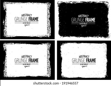 Grunge frame set. vector template texture