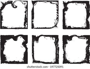 Grunge frame set. vector template