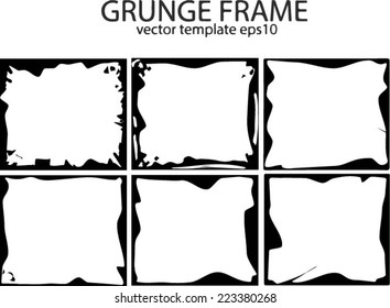 Grunge frame set. vector template