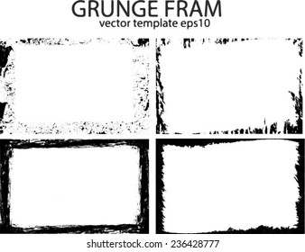 Grunge frame set. vector template 