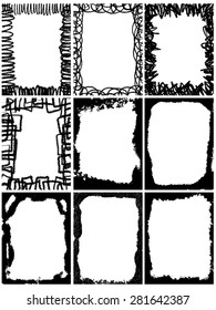 Grunge frame set. vector template