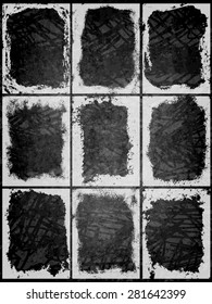 Grunge frame set. vector template on chalkboard 