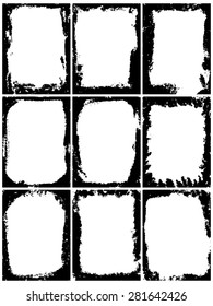Grunge frame set. vector template