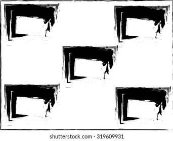Grunge frame set vector template  and white
