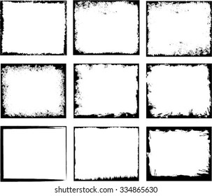 Grunge frame set. vector template