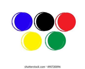 Grunge frame set vector template five circle color