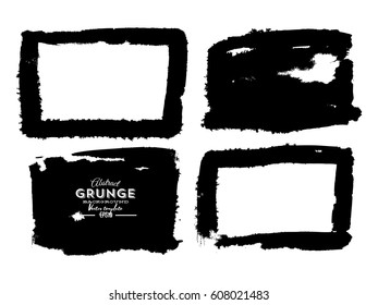 Grunge frame set. Vector template texture