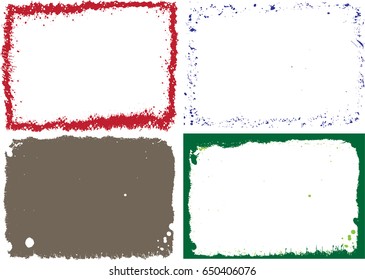 Grunge frame set. vector template 