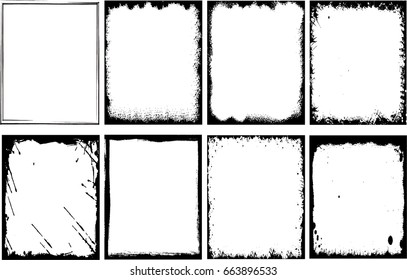 Grunge frame set. vector template