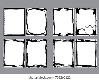 Grunge frame set. vector template
