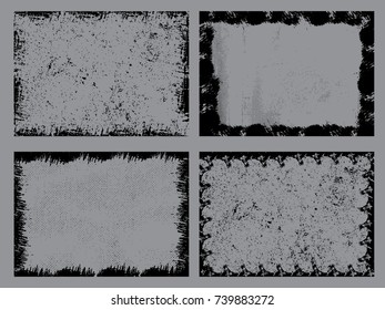 Grunge frame set. Vector template.