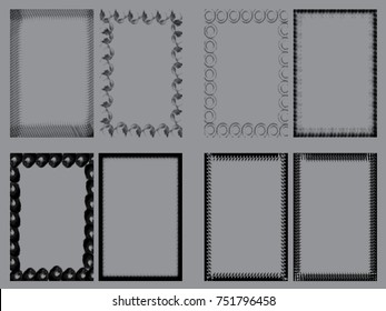 Grunge frame set. vector template
