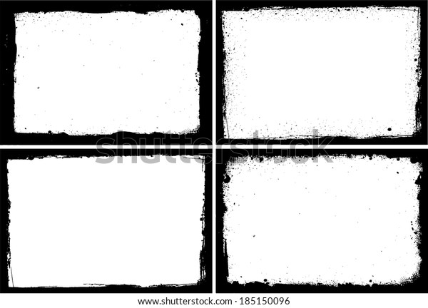 Grunge Frame Set Vector Template Stock Vector (Royalty Free) 185150096 ...